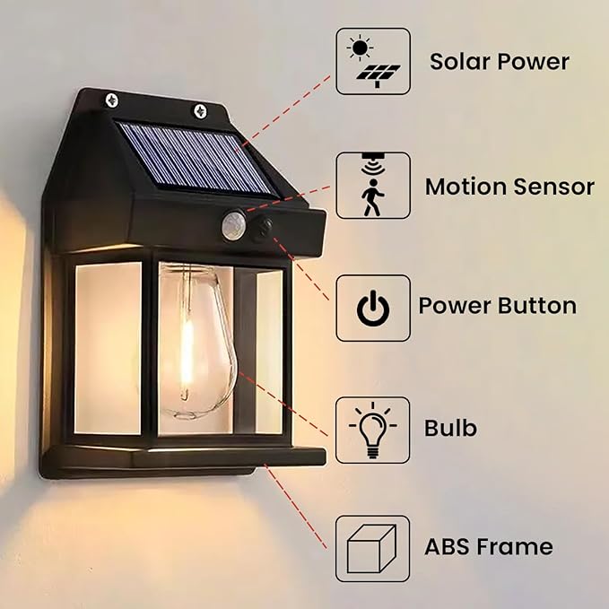 Solar Outdoor LED Wall Lights | Auto ON/OFF | Weather Resistant